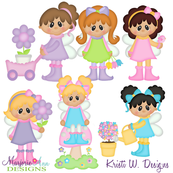 Garden Fairies SVG Cutting Files Includes Clipart - Click Image to Close